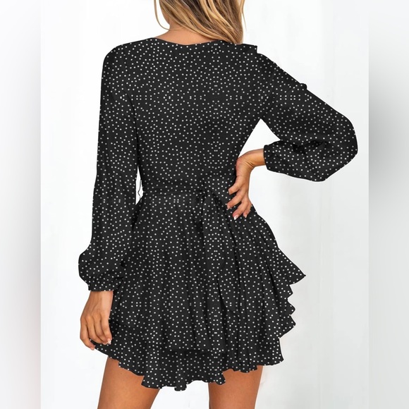 NWOT Tie Waist Long Sleeve Ruffle Mini Swing Dress Size XL - Picture 4 of 8